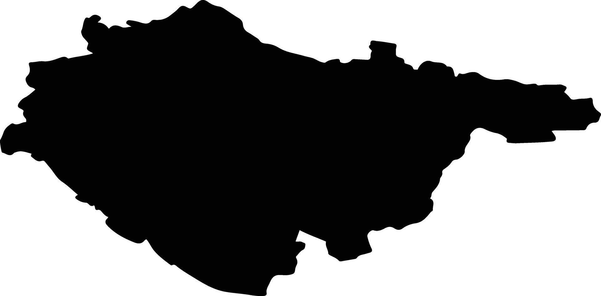District of Piertany Slovakia silhouette map vector