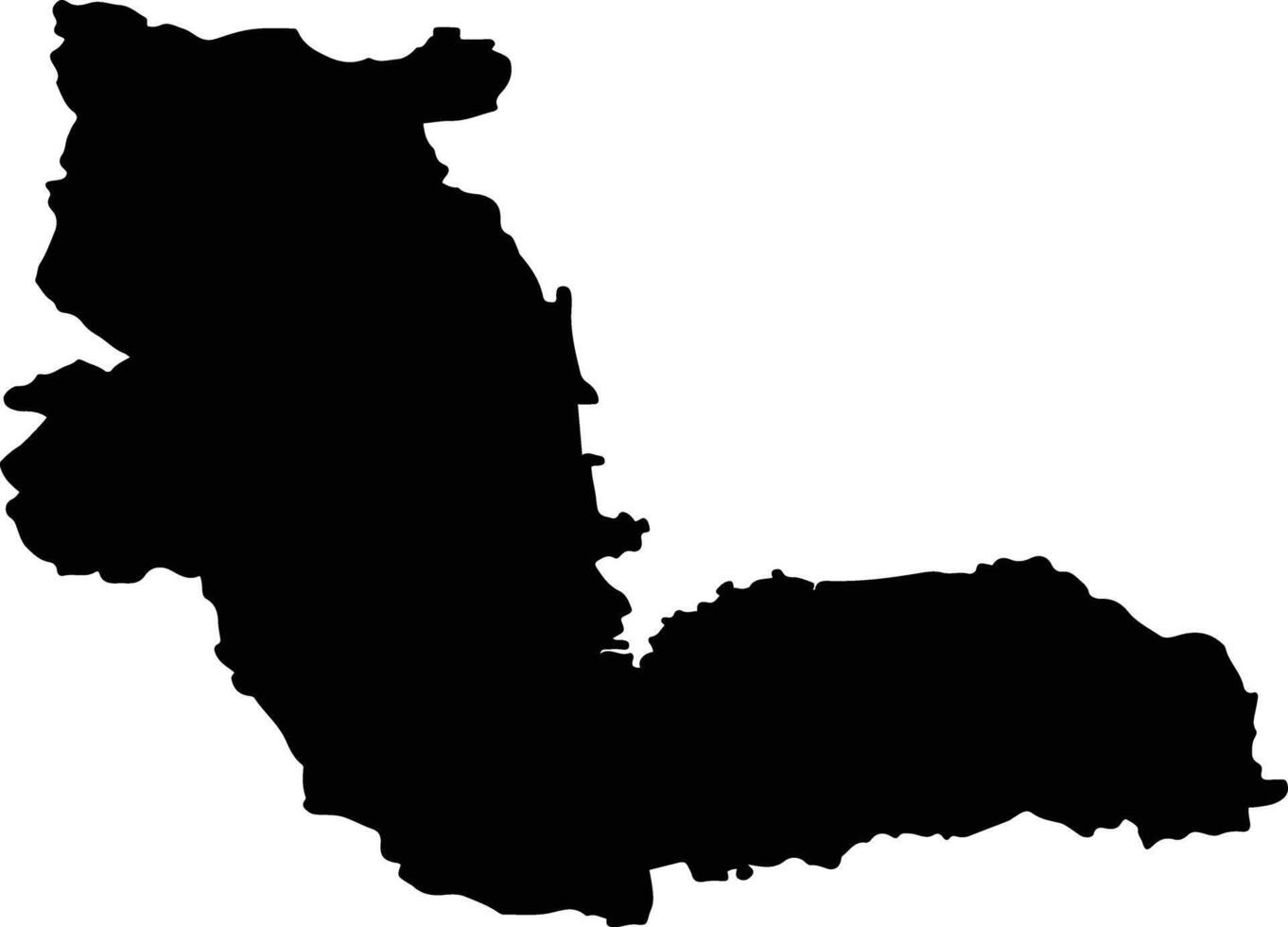 District of Trebi ov Slovakia silhouette map vector