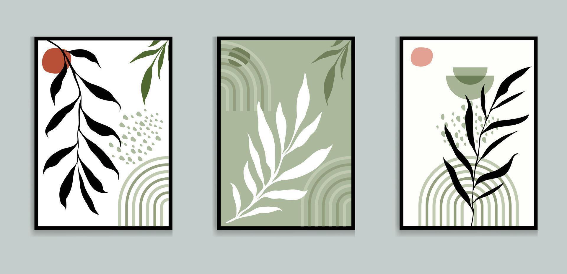 Abstract Botanical Wall Art Prints vector