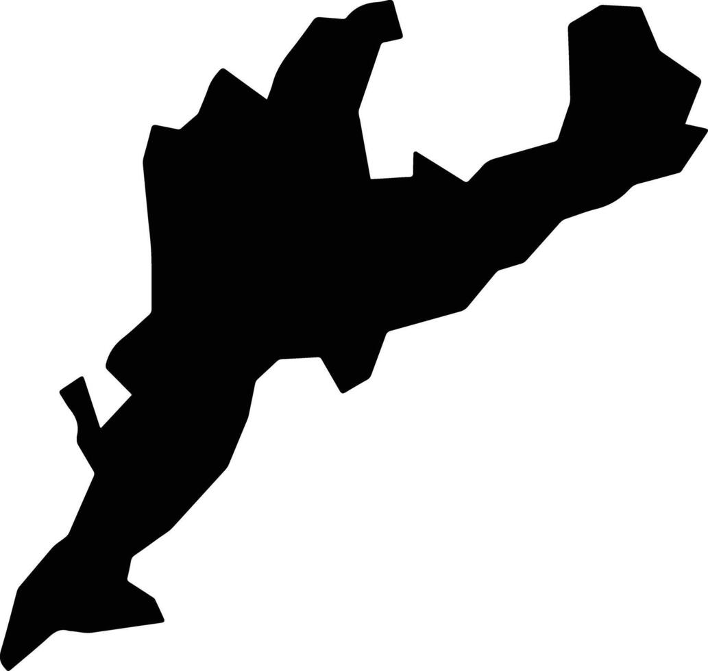 East Shewa Ethiopia silhouette map vector