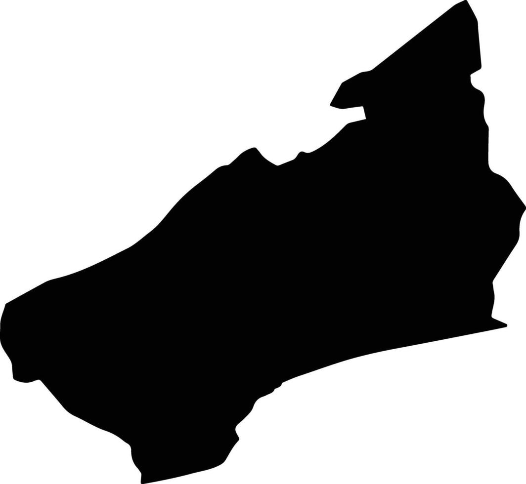 Effutu Municipal Ghana silhouette map vector