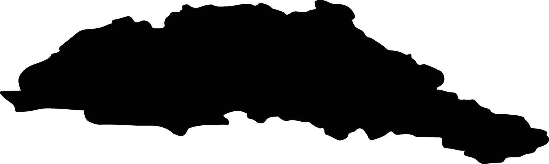 Erzinsky Kozhuun Russia silhouette map vector