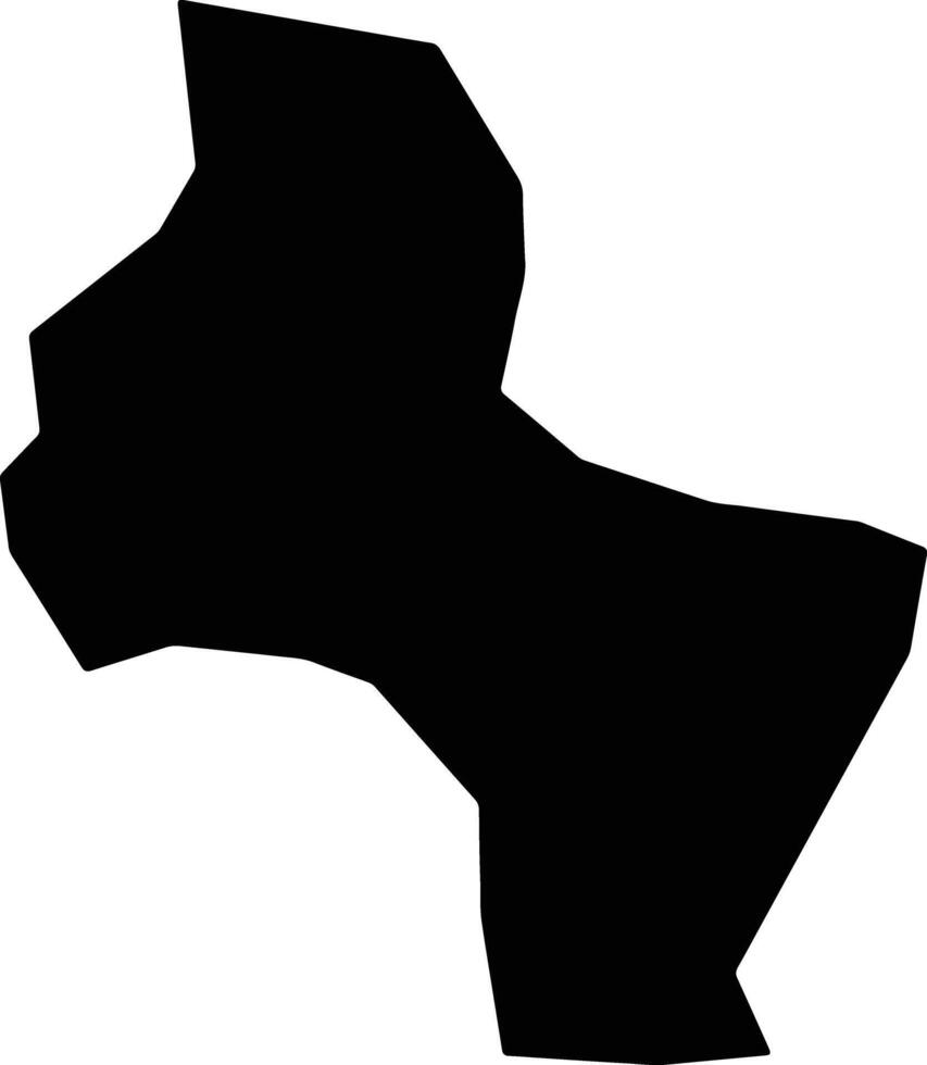 Etsako Central Nigeria silhouette map vector