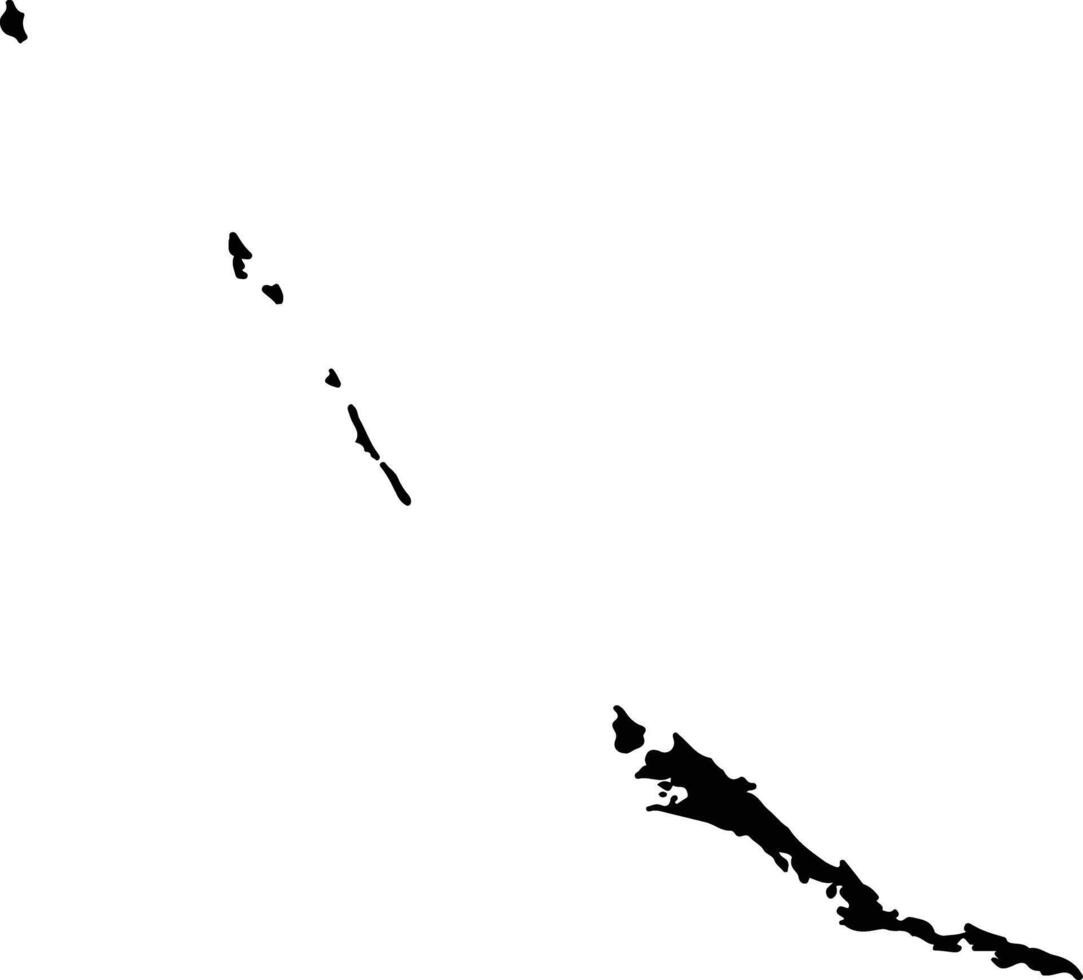 Exuma Bahamas silhouette map vector