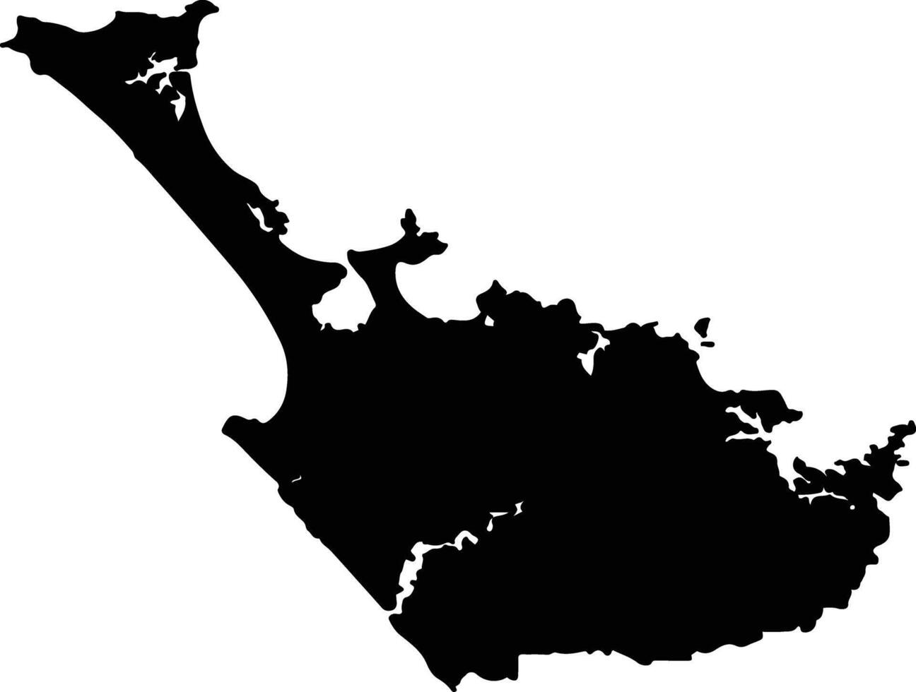 Far North District New Zealand silhouette map vector