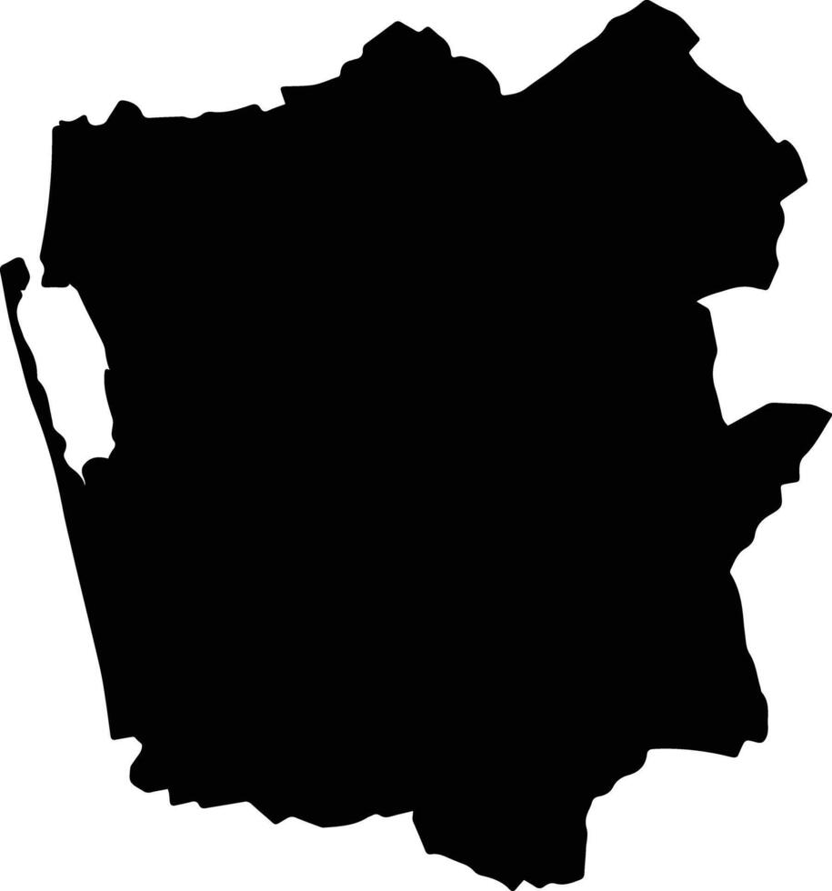Gampaha District Sri Lanka silhouette map vector