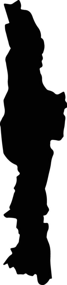 Gangaw Myanmar silhouette map vector