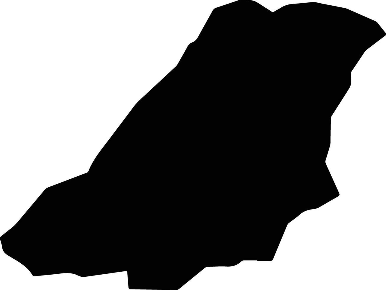 Gangte Bhutan silhouette map vector