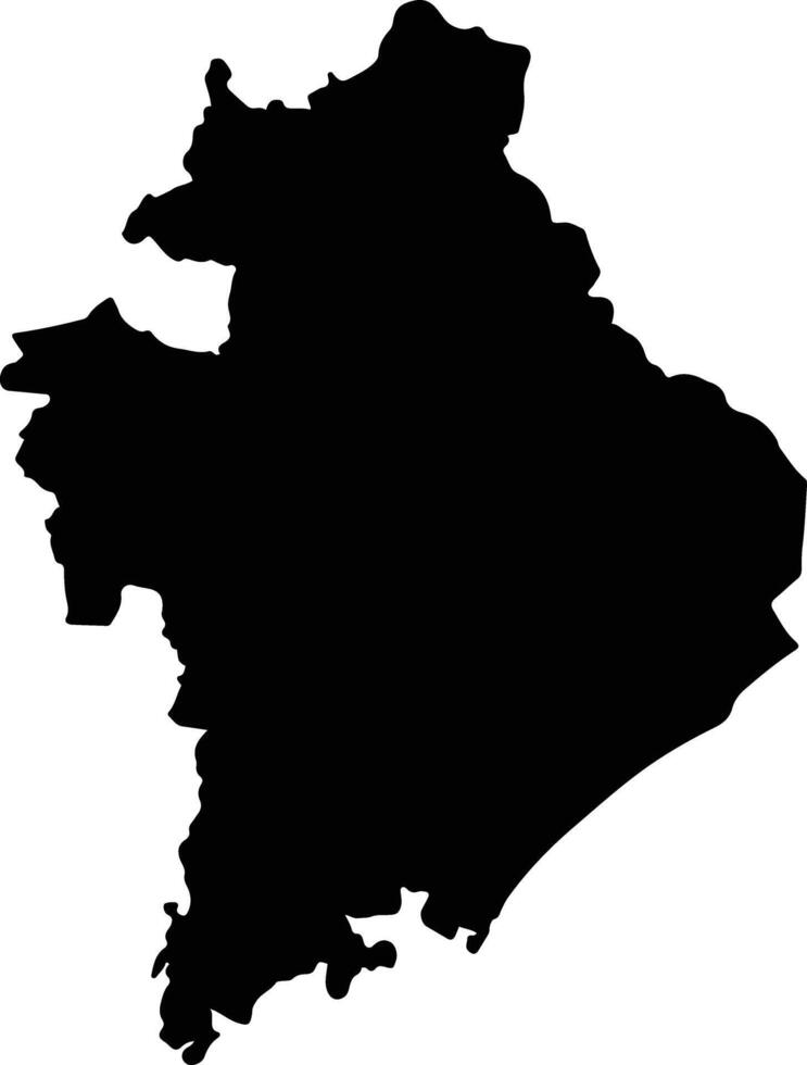 Ganjam India silhouette map vector