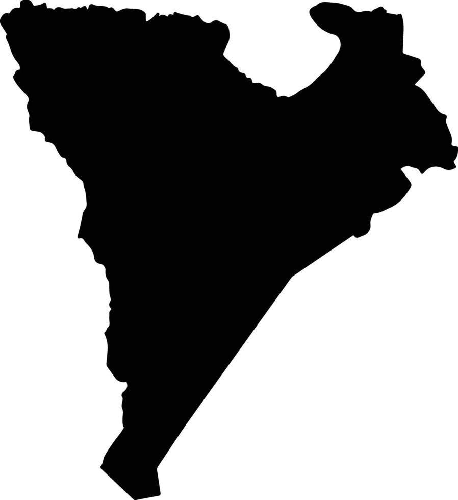 Gazelle District Papua New Guinea silhouette map vector