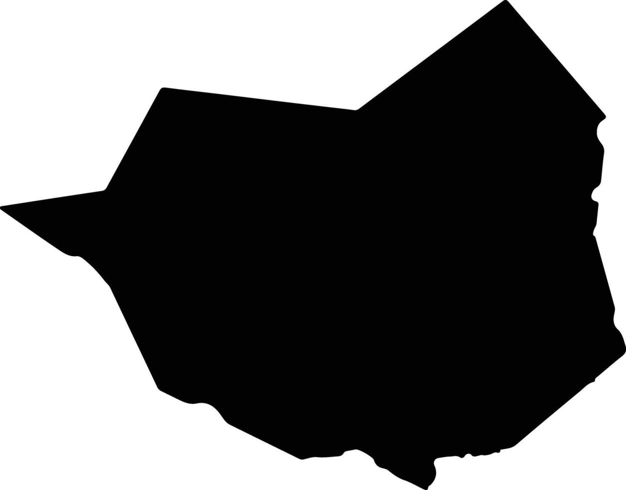 Ghabou Mauritania silhouette map vector