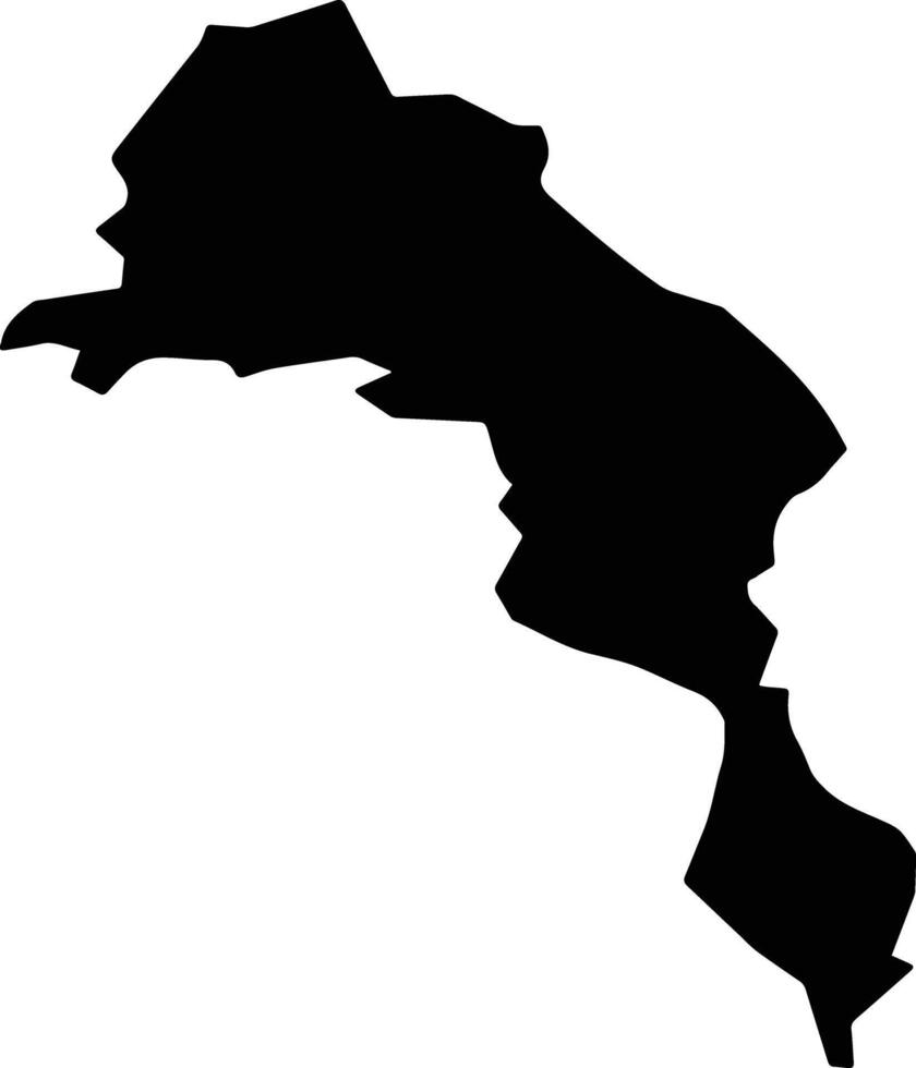 Grantham Jamaica silhouette map vector