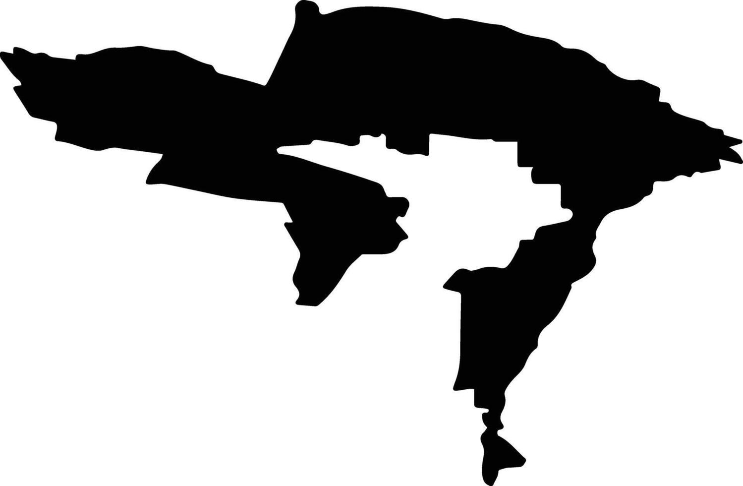 Groznensky District Russia silhouette map vector