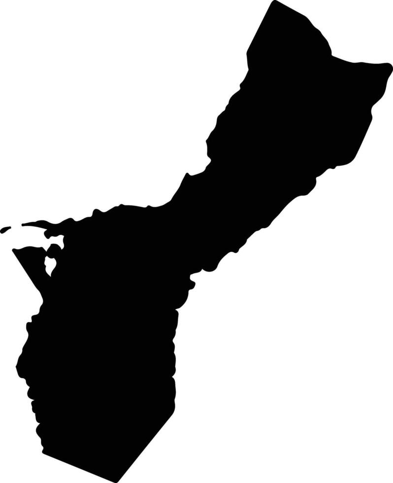 Guam United States silhouette map vector