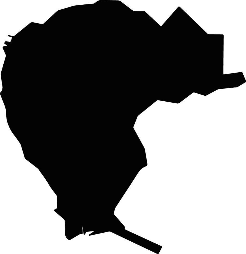 Gushan Taiwan silhouette map vector