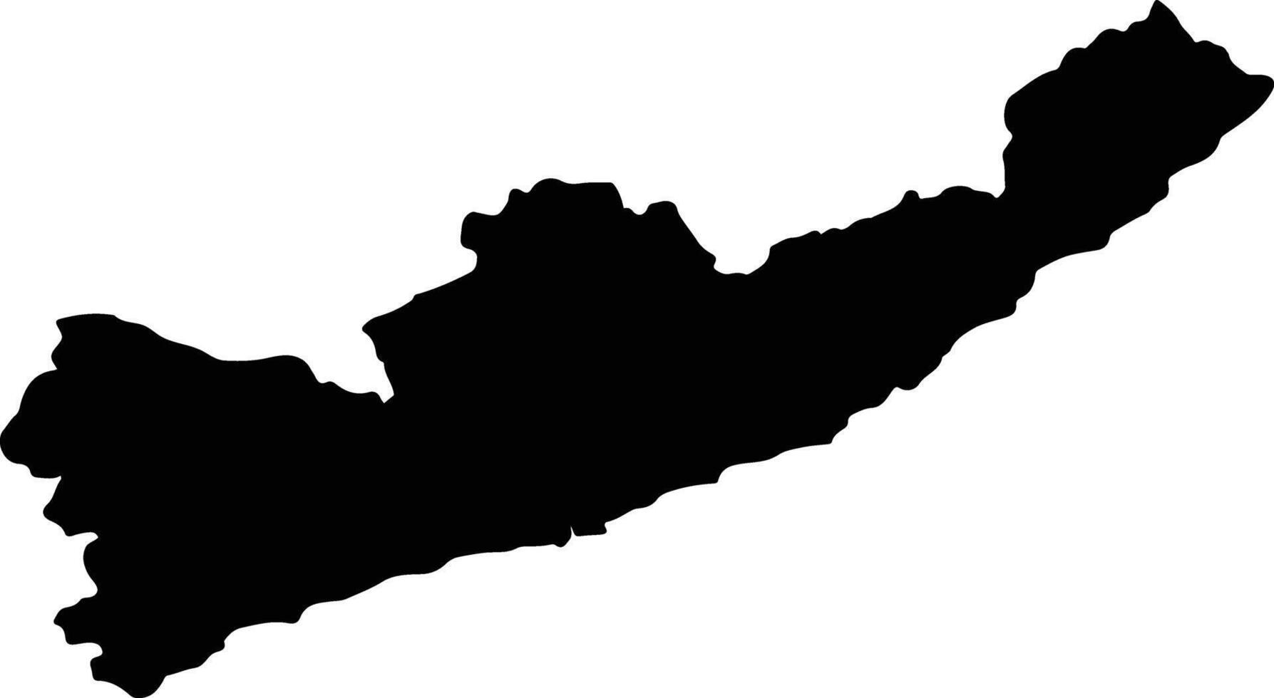 Hambantota District Sri Lanka silhouette map vector