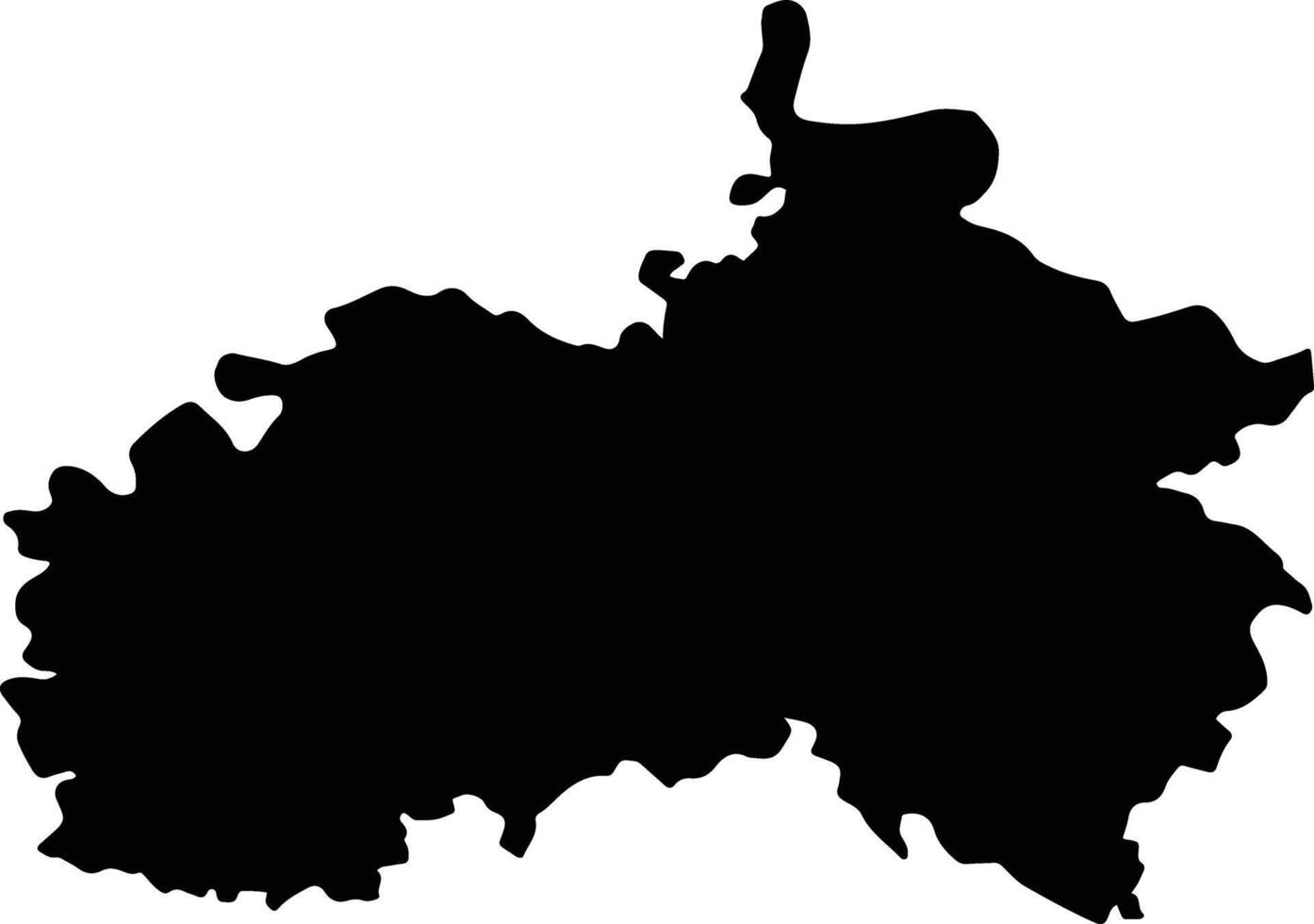 Hamirpur India silhouette map vector