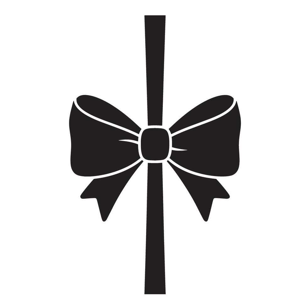 Elegant black silhouette ribbon and bow design suitable for celebrations gift wrapping and festive event themes. vector
