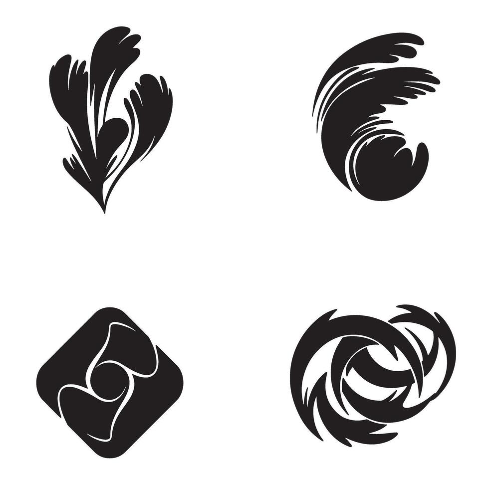 Elegant black floral and abstract decorative design elements for various creative projects and artistic illustrations vector