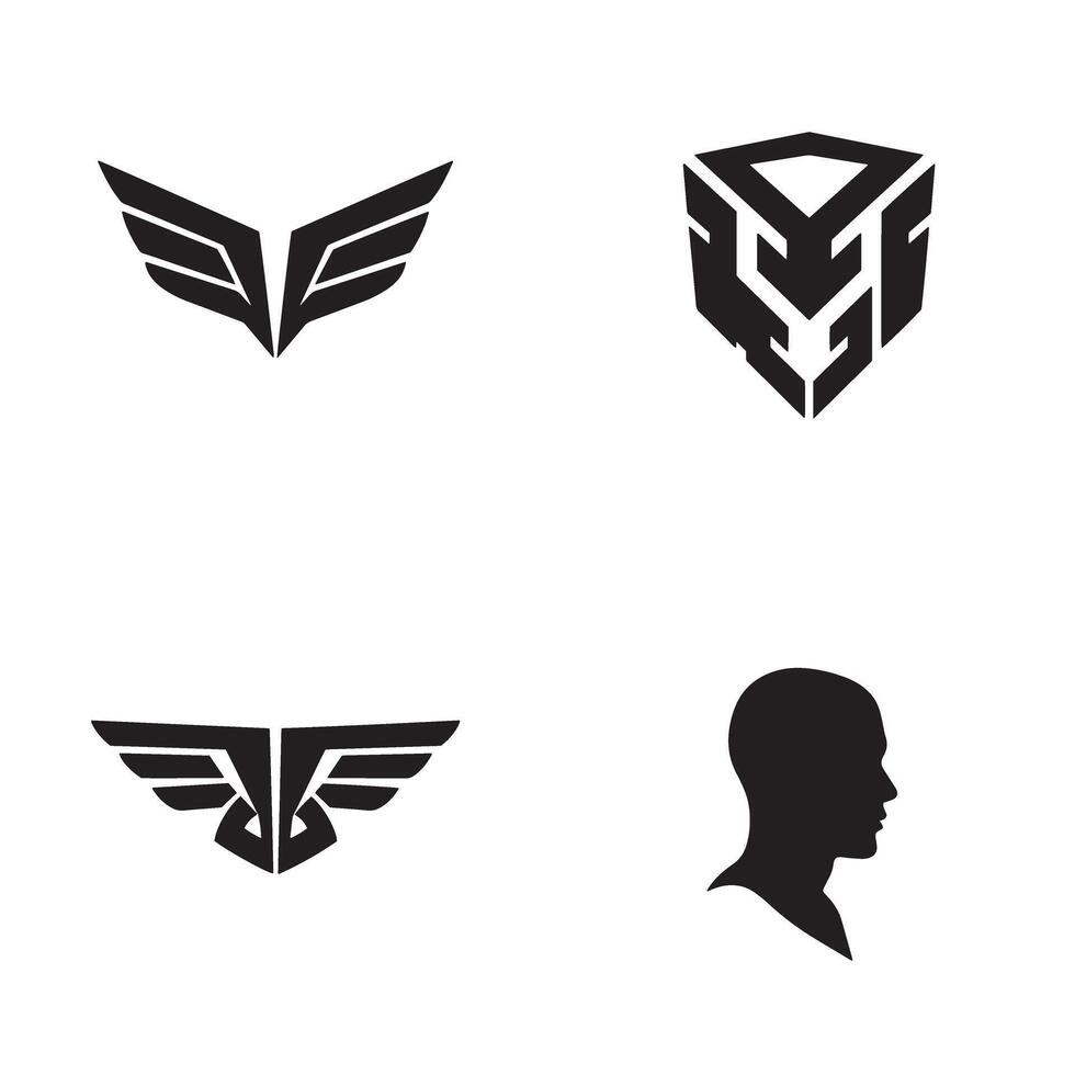 Collection of minimalist black and white graphic design elements for branding and creative concepts vector
