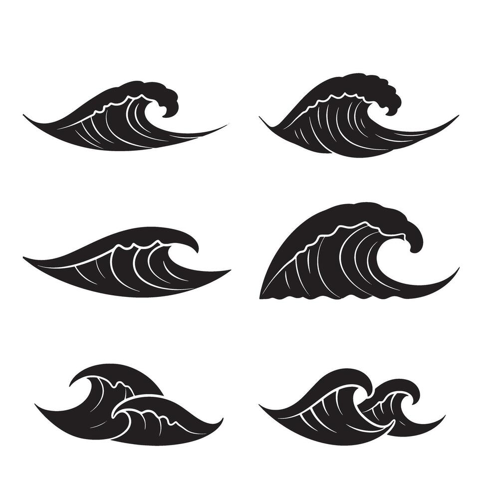 Monochrome wave illustrations graphics for design and decorative purposes vector
