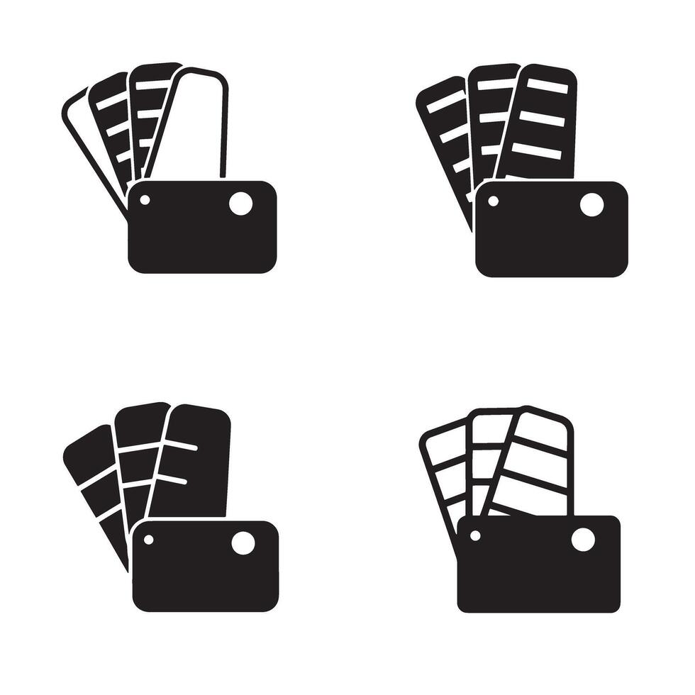 Set of four black and white silhouette color swatch charts for design vector