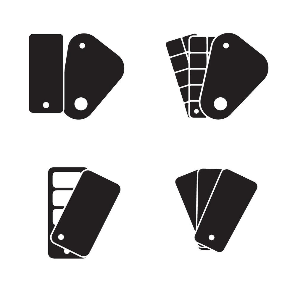Minimalist graphic design silhouettes of color swatches and palette options vector