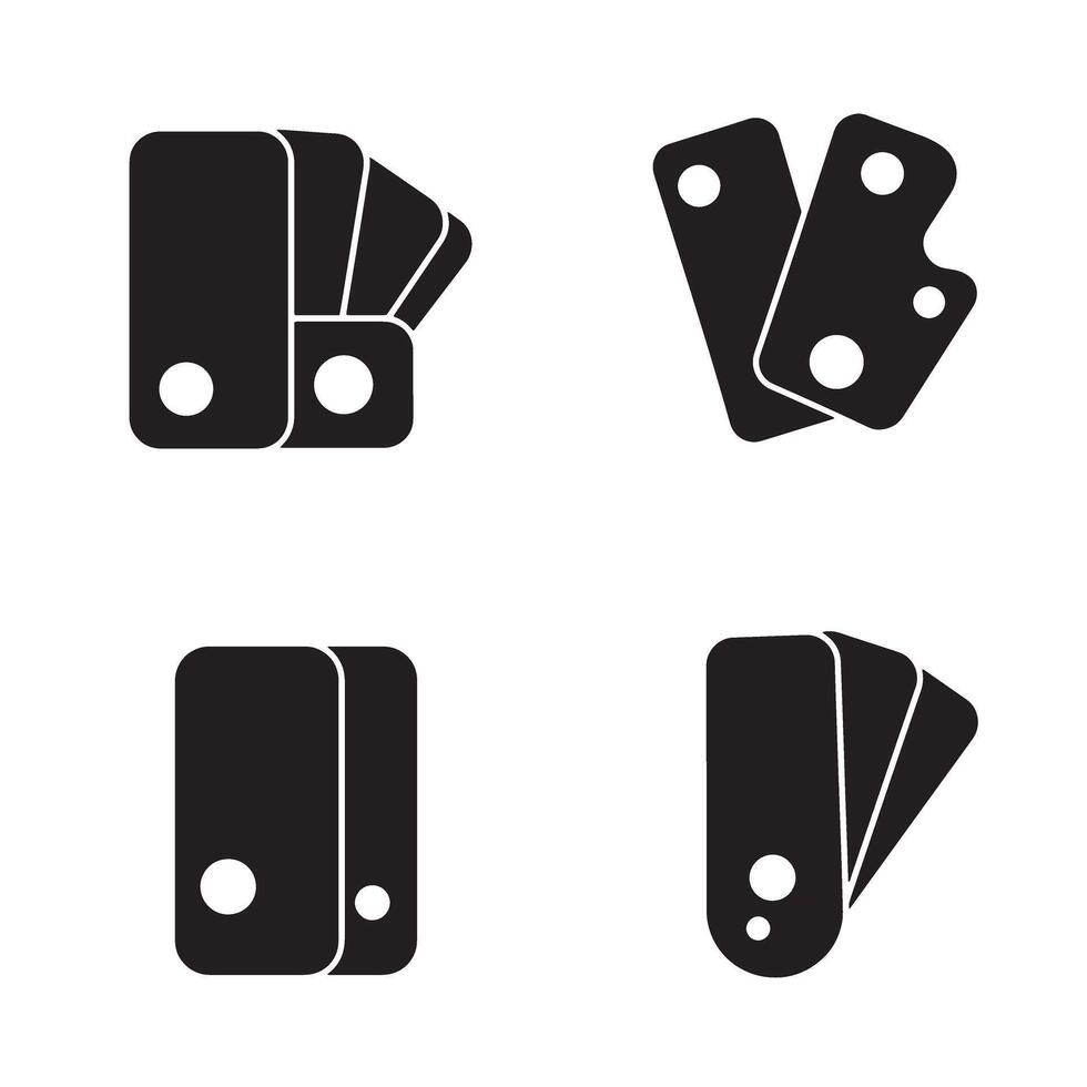 Abstract silhouette icons representing color palettes and design elements vector