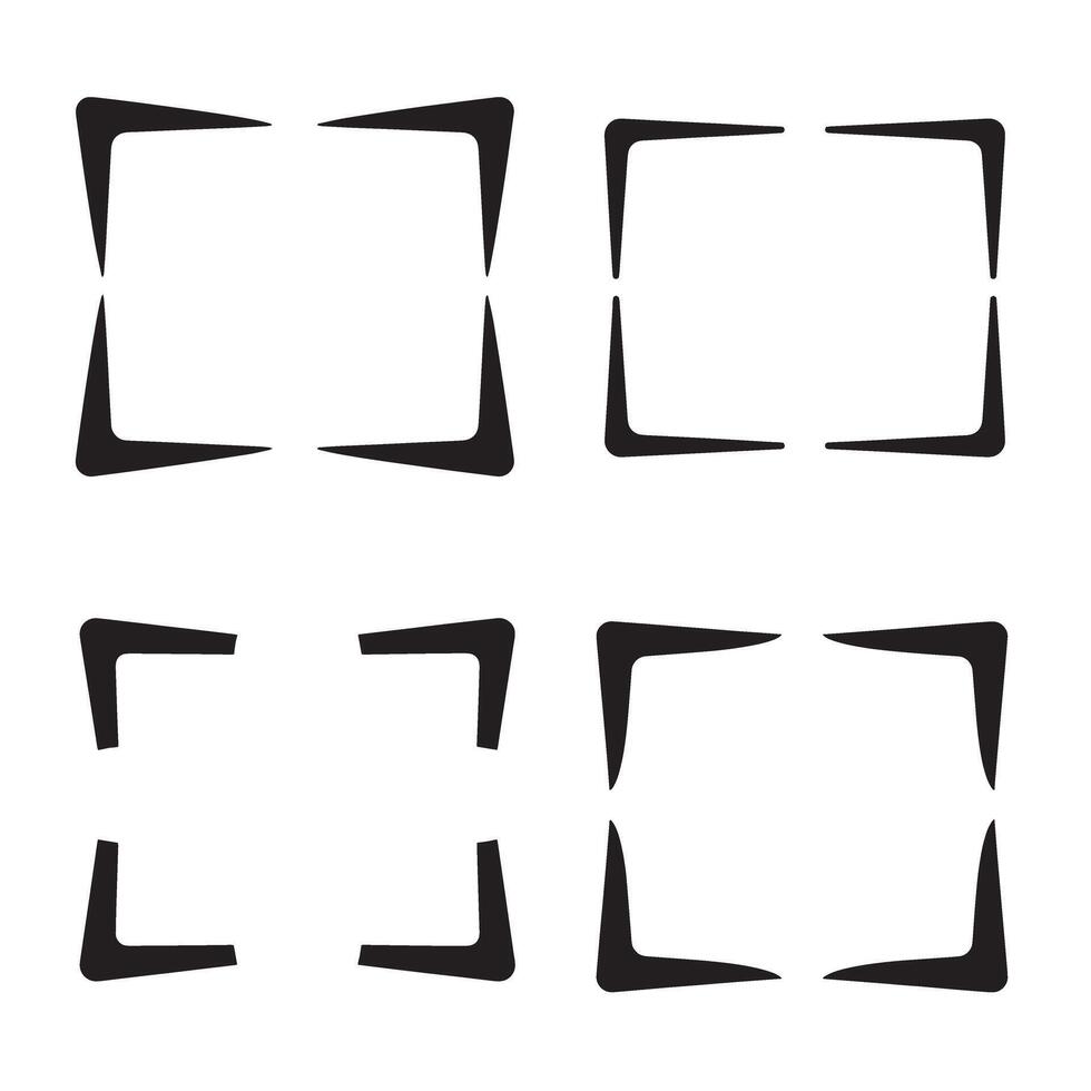 Geometric abstract design featuring silhouettes of four square frames with rounded corners vector