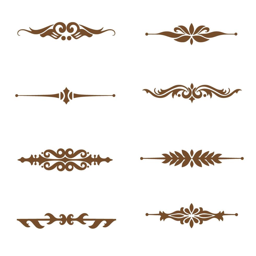 Decorative vintage silhouette design elements collection for elegant and classic aesthetic vector
