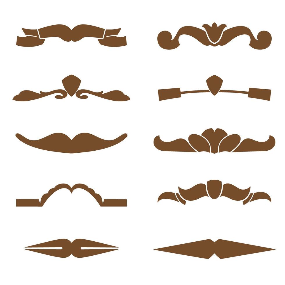 Elegant collection of decorative silhouette elements for vintage design and embellishment projects vector