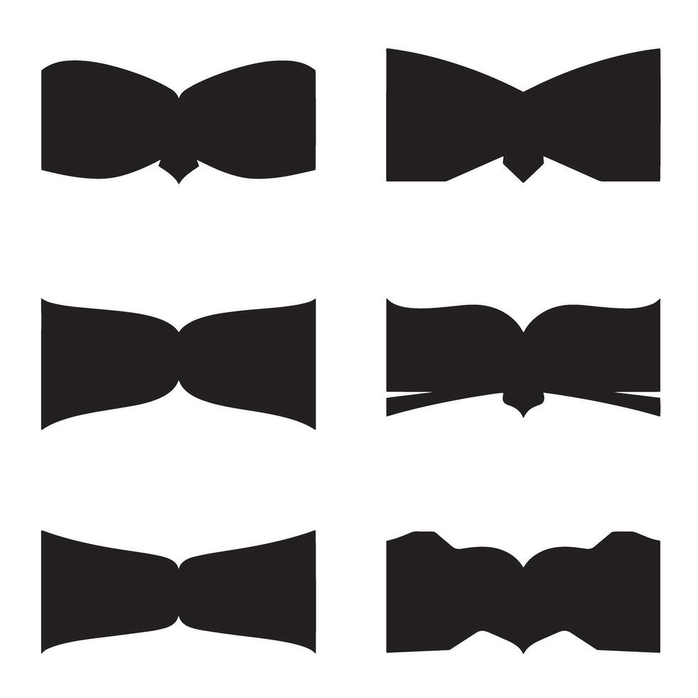 Collection of stylish bow tie silhouettes in black and white with various elegant designs vector