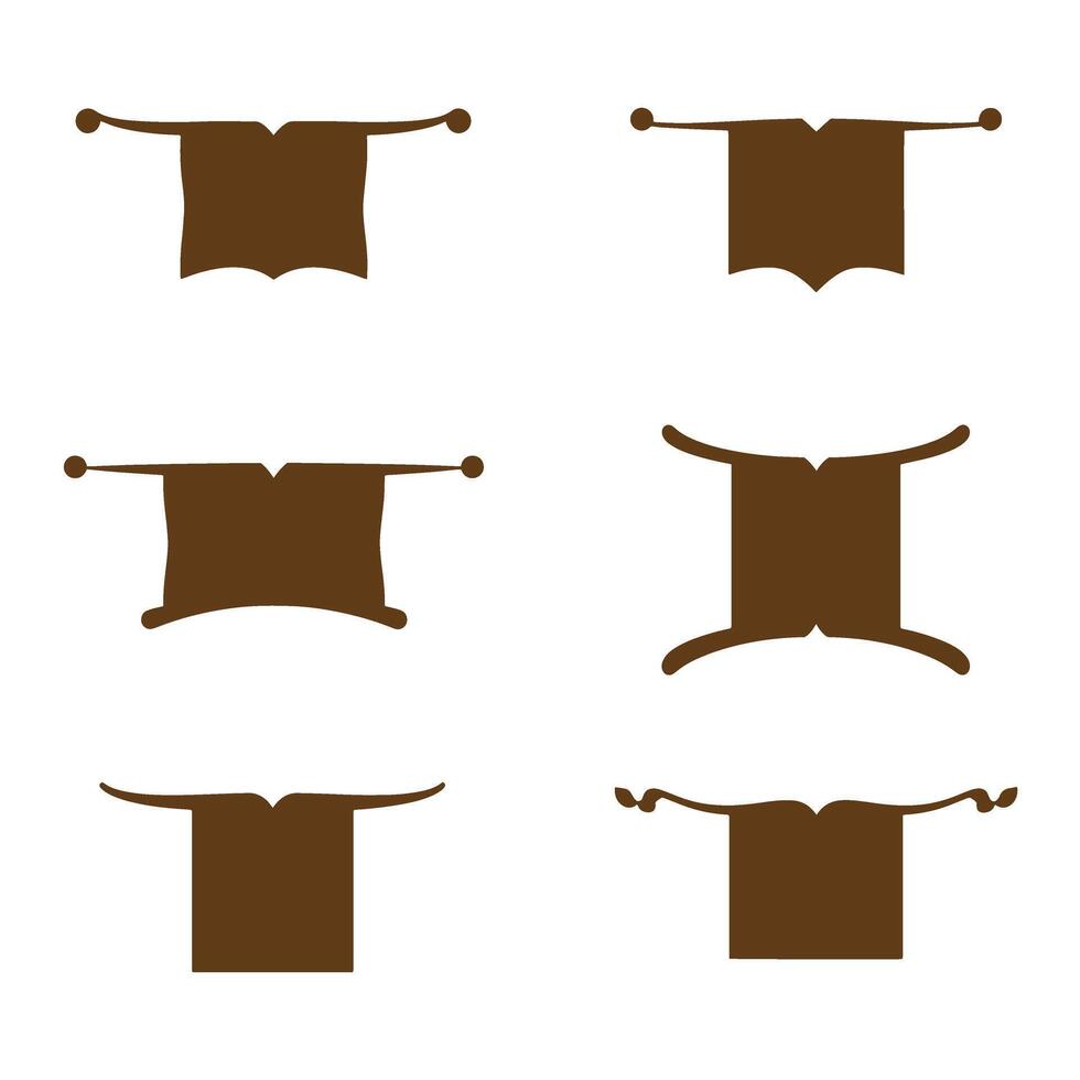 Brown silhouette shapes collection on white background abstract design elements vector