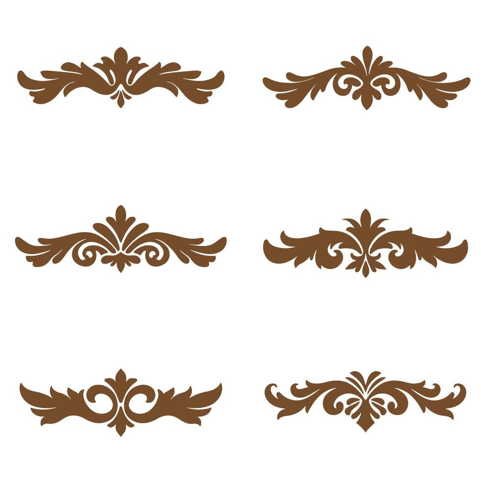 Elegant ornament silhouette collection of decorative floral elements for design projects vector