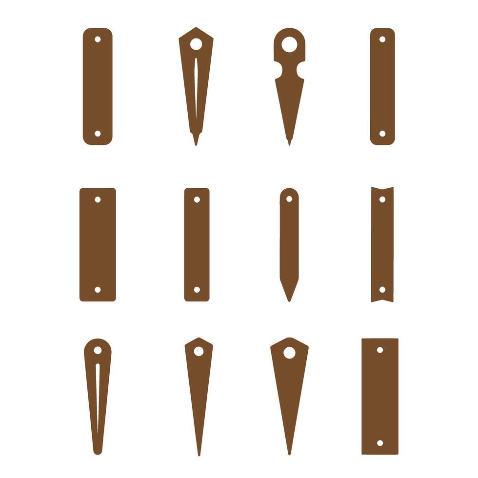 Collection of brown geometric design elements in a clean flat minimalist style for creative projects vector