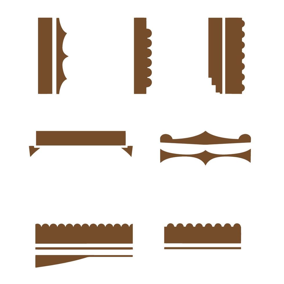 Decorative silhouette elements in brown for design projects vector