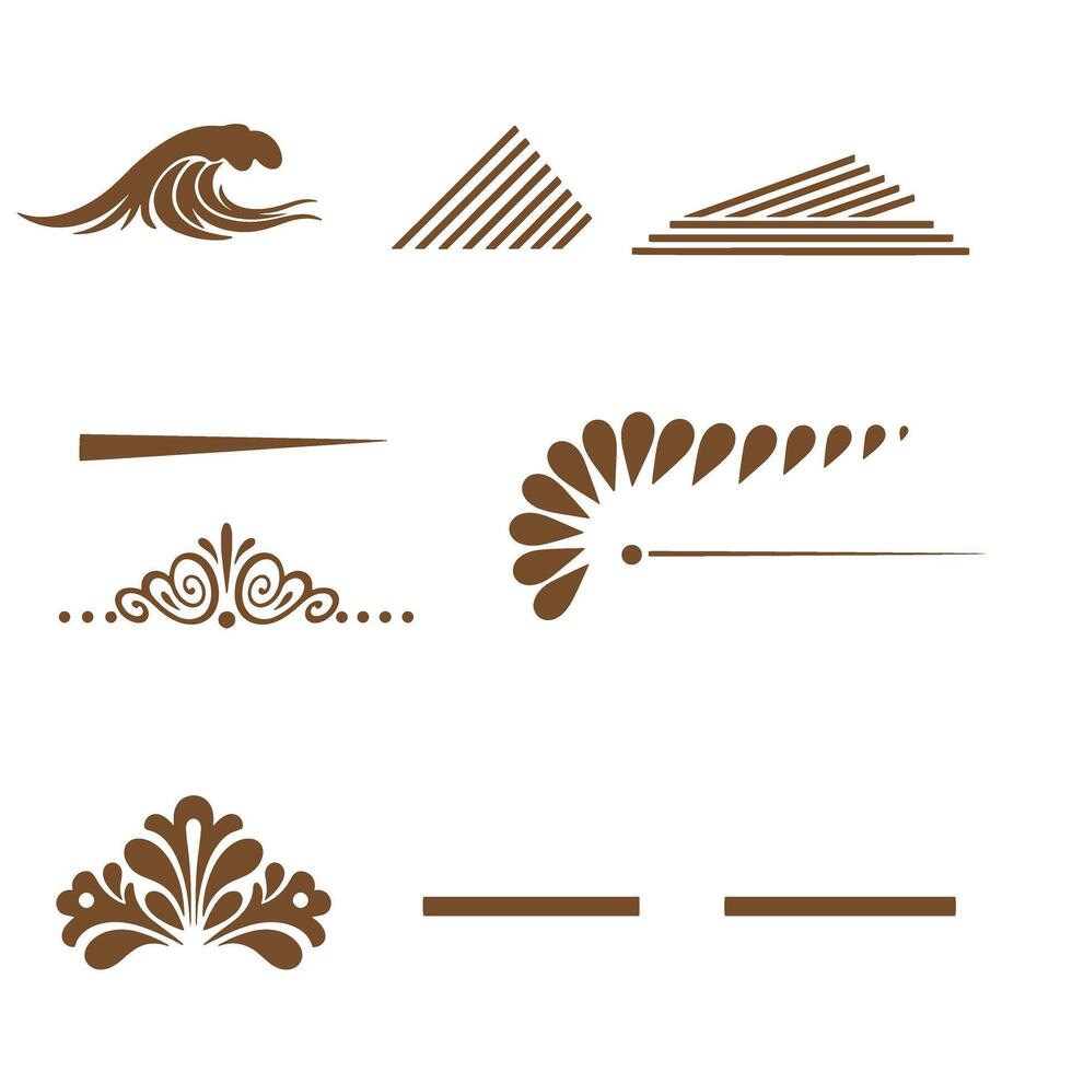 elements silhouette collection for decorative design applications vector