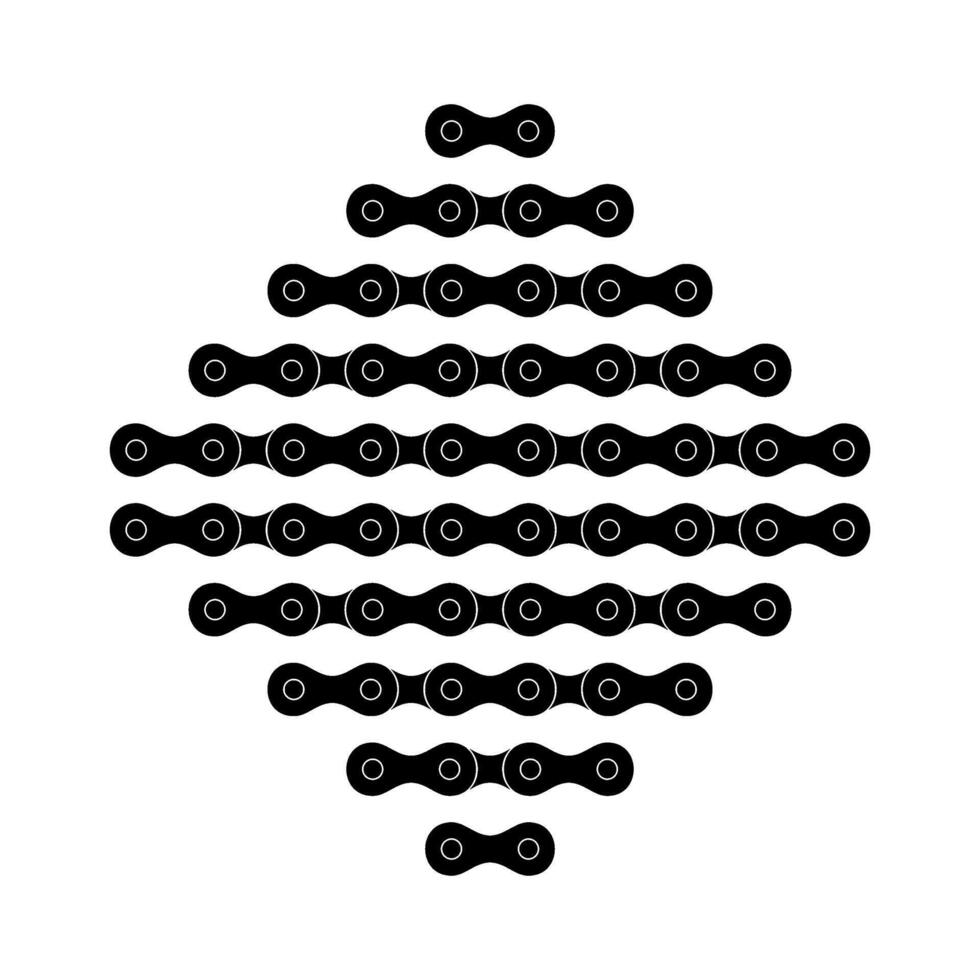 Composition Silhouette of the Chain for Motorcycle, Bike or Bicycle, Machinery, for Art Illustration, Logo Type, Pictogram, Website, etc. Editable vector