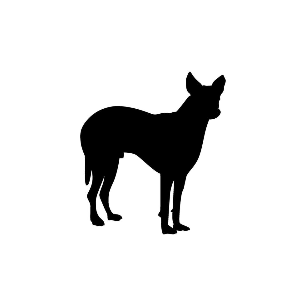 Silhouette of the Dog. Flat and Black White Style vector