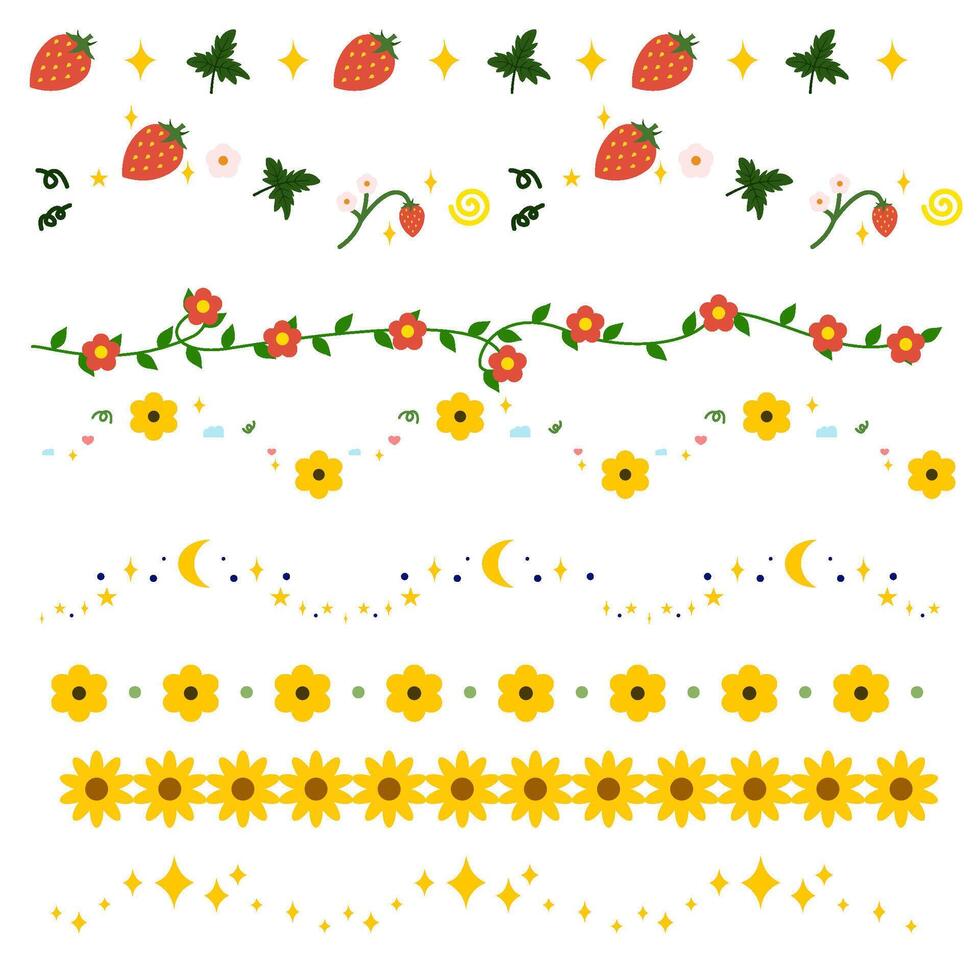 Cute Divider Sparkles vector