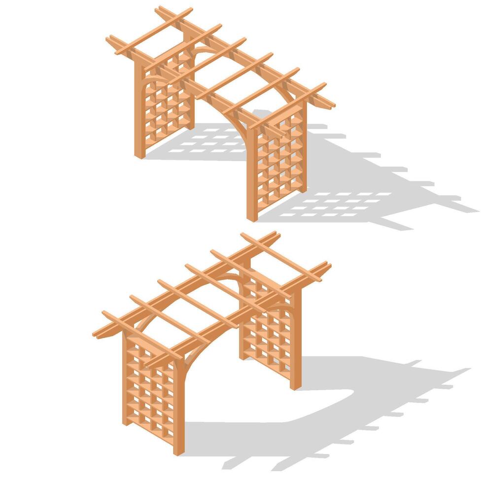 Gate pergola icon isometric vector