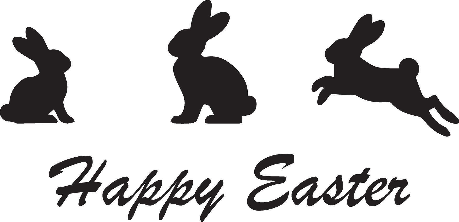 happy easter silhouette vector