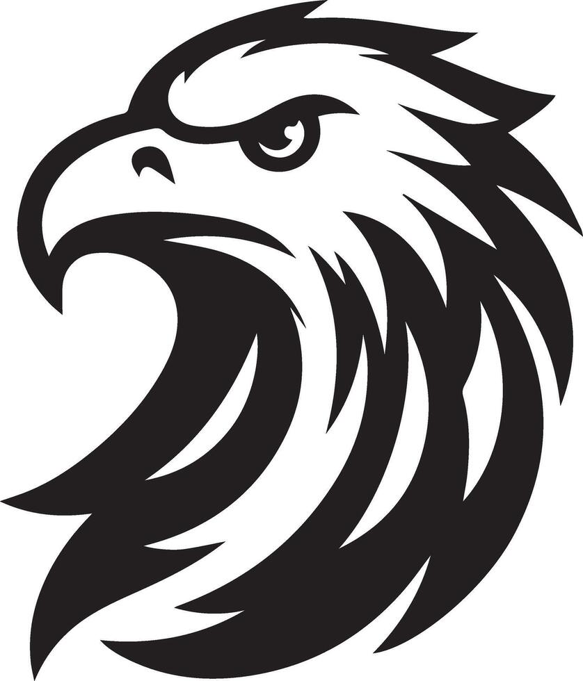 an eagle head logo with black and white stripes vector