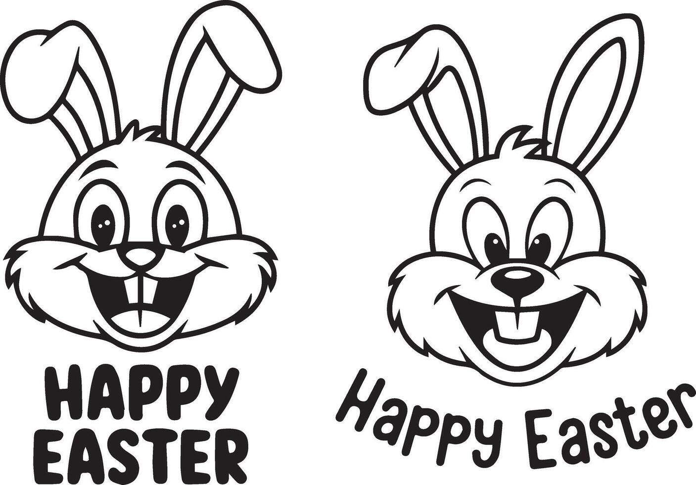 happy easter bunny illustration design vector