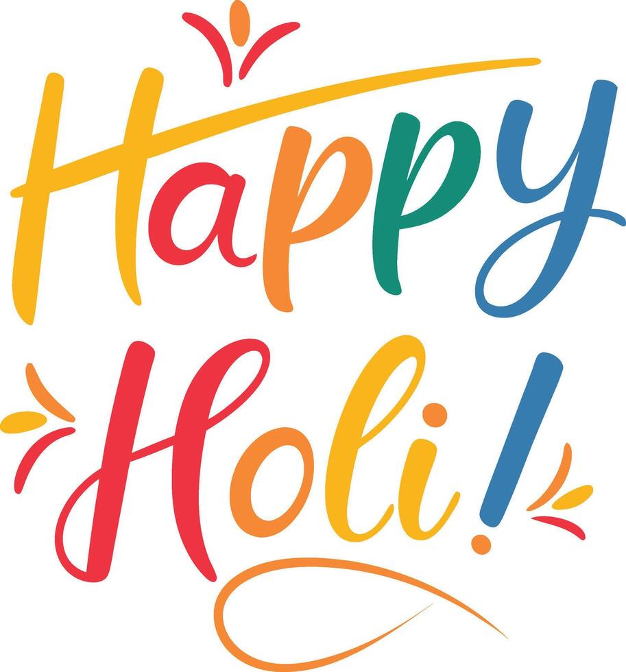 happy holi typography design vector