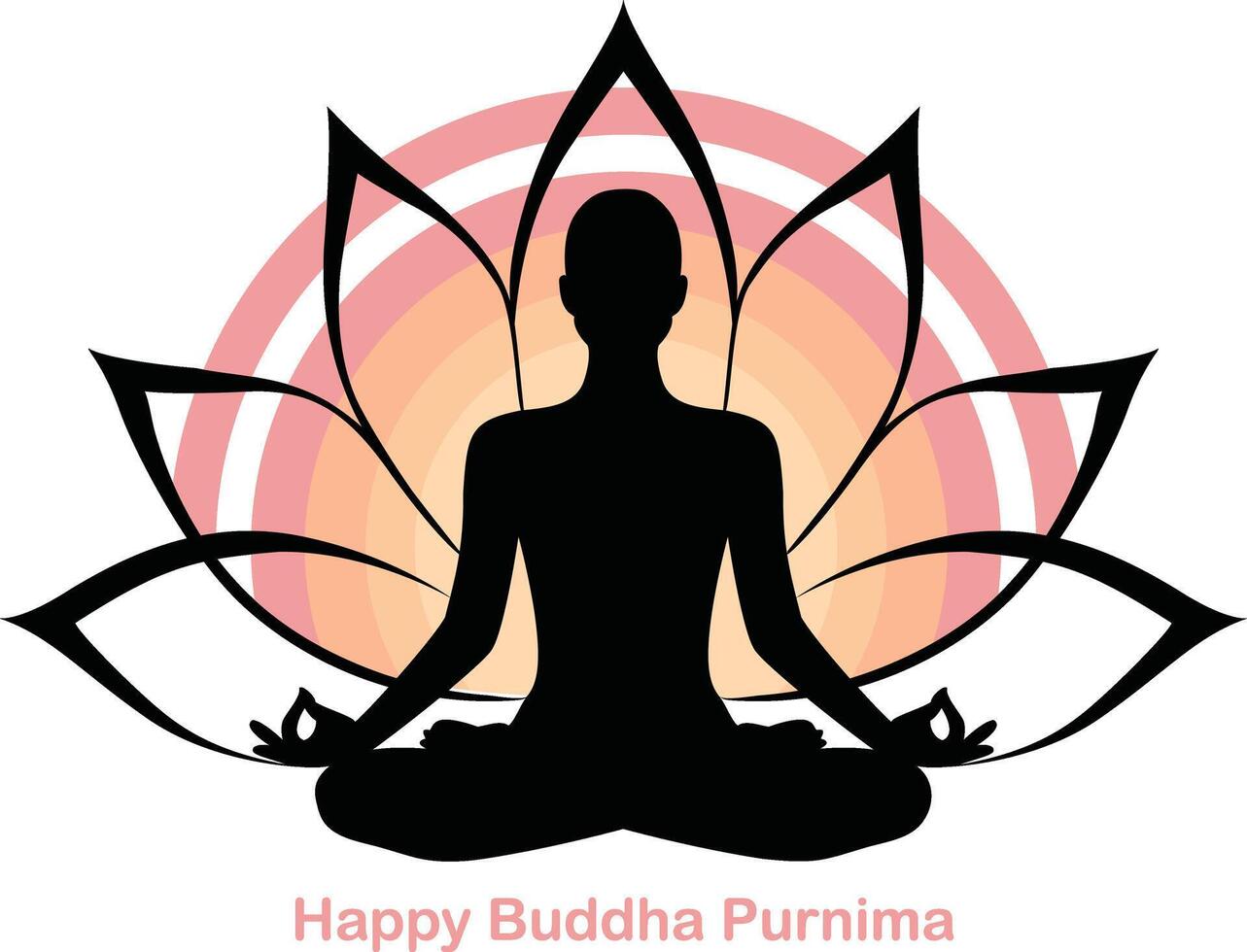 happy buddha purmam with lotus flower vector