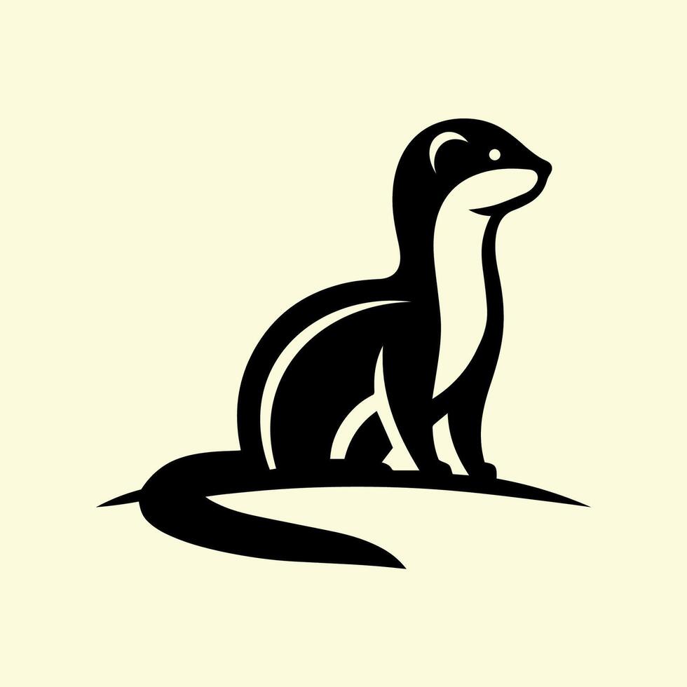 Weasel Silhouette Logo style illustration vector