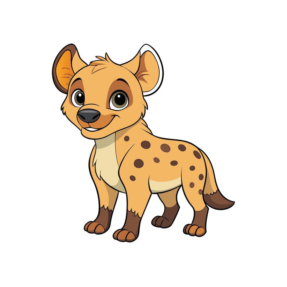 Cute cartoon hyena with a friendly smile and spots vector