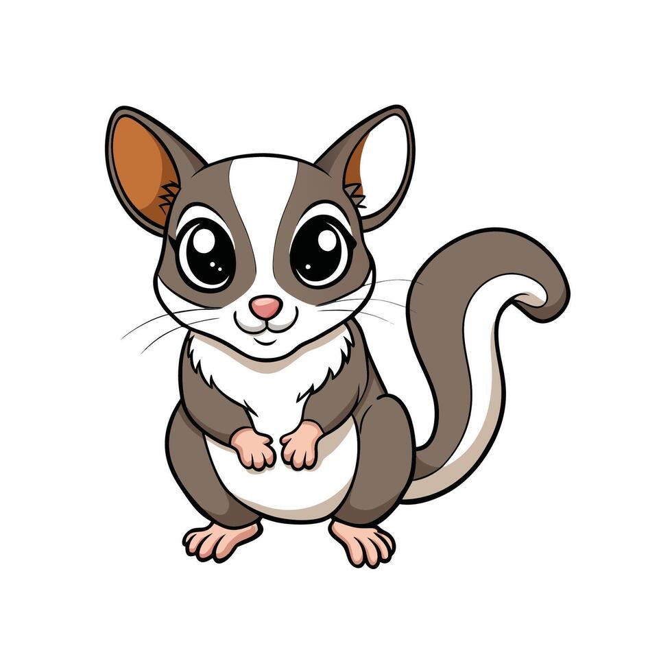 Cartoon sugar glider illustration on a white background vector
