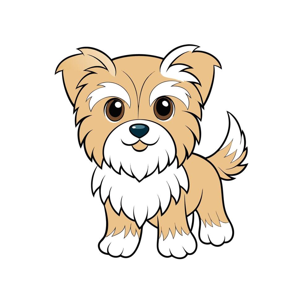 Cartoon illustration of a happy puppy on white background vector